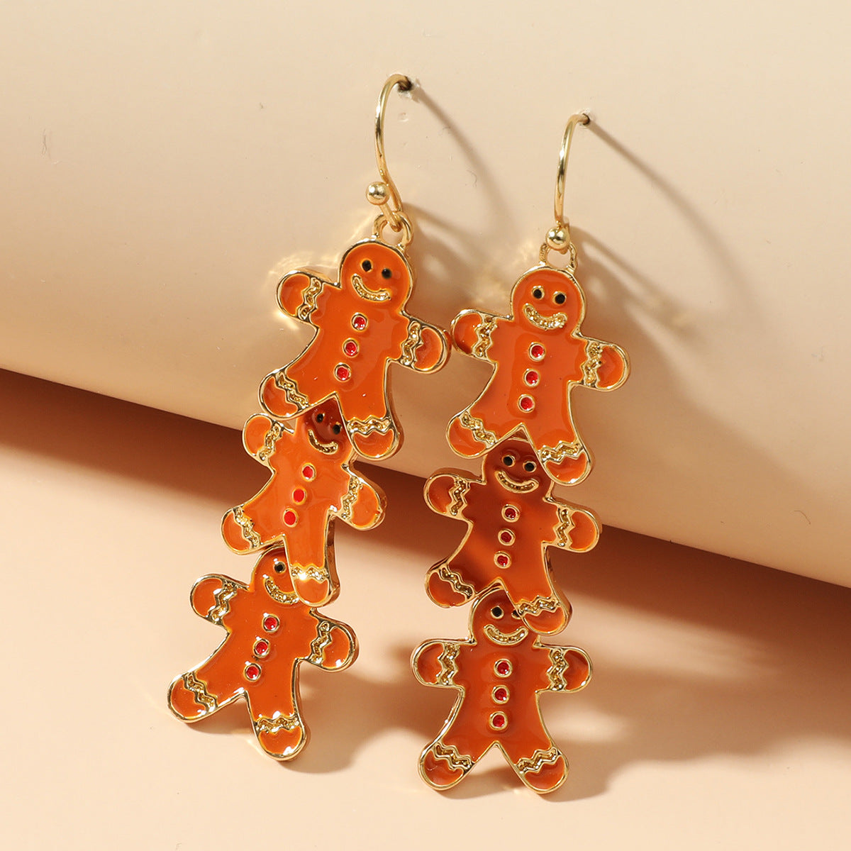 Wholesale Christmas Fashion Cute Alloy Oil Dripping Elk Snowflake Earrings